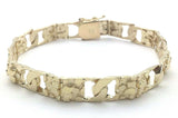 14k Yellow Gold Cuban Link Nugget Bracelet 8" 9mm 22 grams