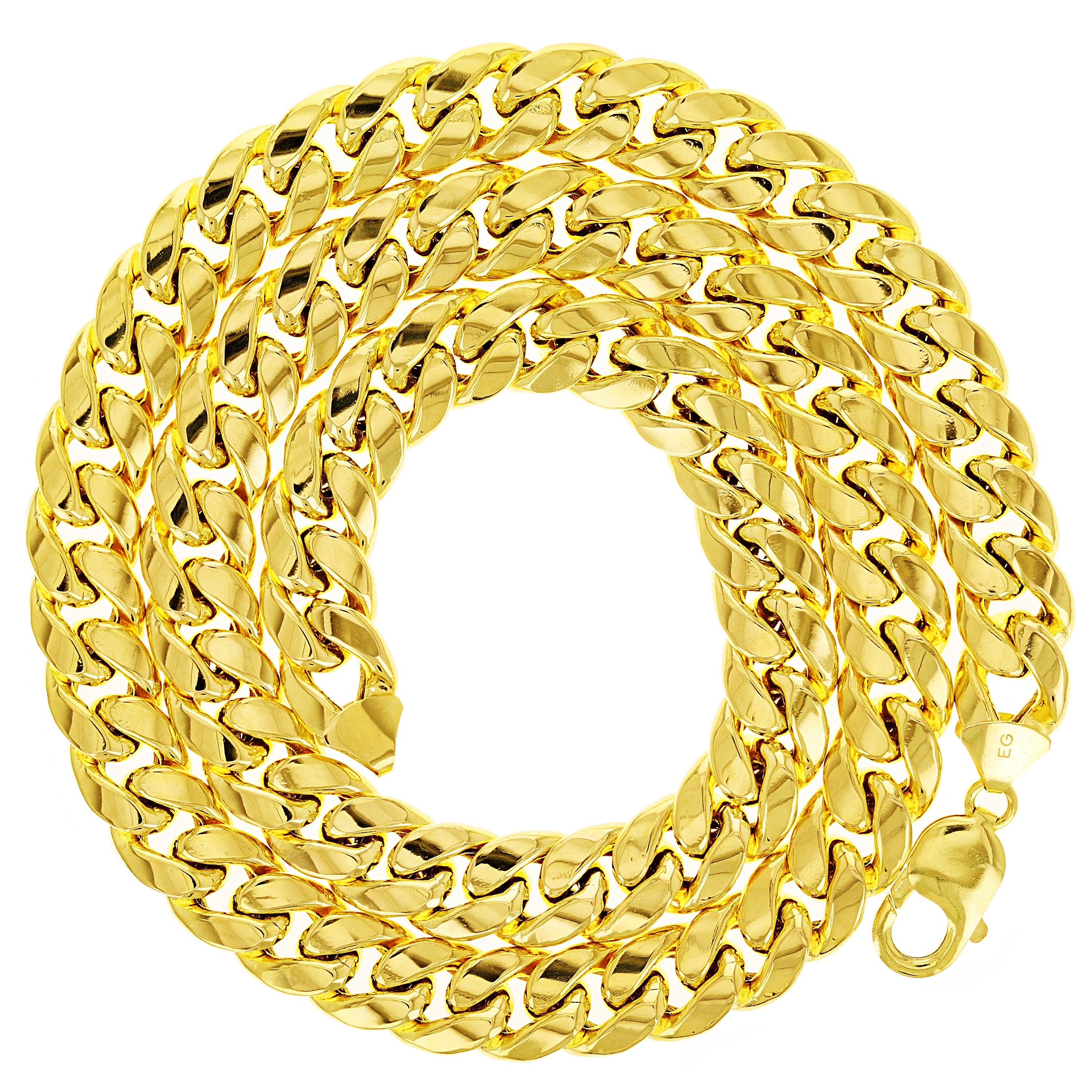Italian 14k Yellow Gold Hollow Miami Cuban Chain Necklace 24" 11.3mm 84.1 grams - 24" 84.1 grams