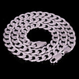 Italian 14k White Gold Solid Concave Curb Cuban Chain Necklace 20" 9mm 50.7grams - White,20" 50.7 grams