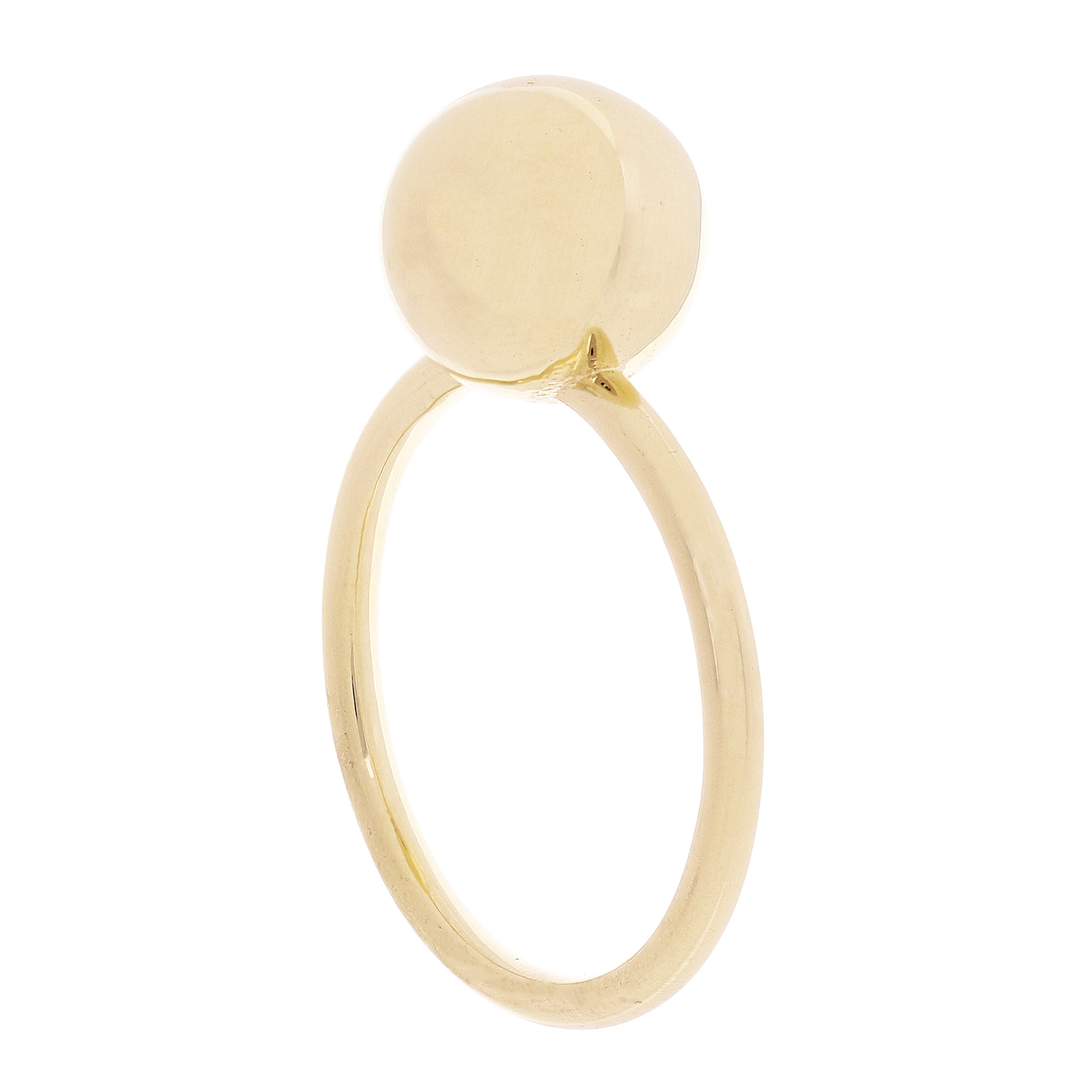 14k Yellow Gold Solid Round Ball Stackable Ring 10.4mm Size 8.5 - 9.3 grams
