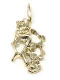 14k Yellow Gold Free Form Nugget Charm Pendant 1.3" 4.5 grams - Yellow