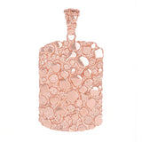 10k Rose Gold Solid Big Rectangle Nugget Pendant 2" 11.8 grams - Rose
