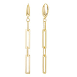 Italian 14k Yellow Gold Paper Clip Link Necklace, Bracelet & Earrings Set 16.4 grams
