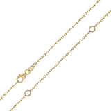 Italian 14k Yellow Gold Rolo Chain Necklace Adjustable 16-20" 1.2mm 2.2 grams - 1.2 mm