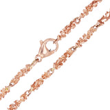 14k Rose Gold Solid Nugget Link Necklace 20" 4mm 25.1 grams - Rose,20"