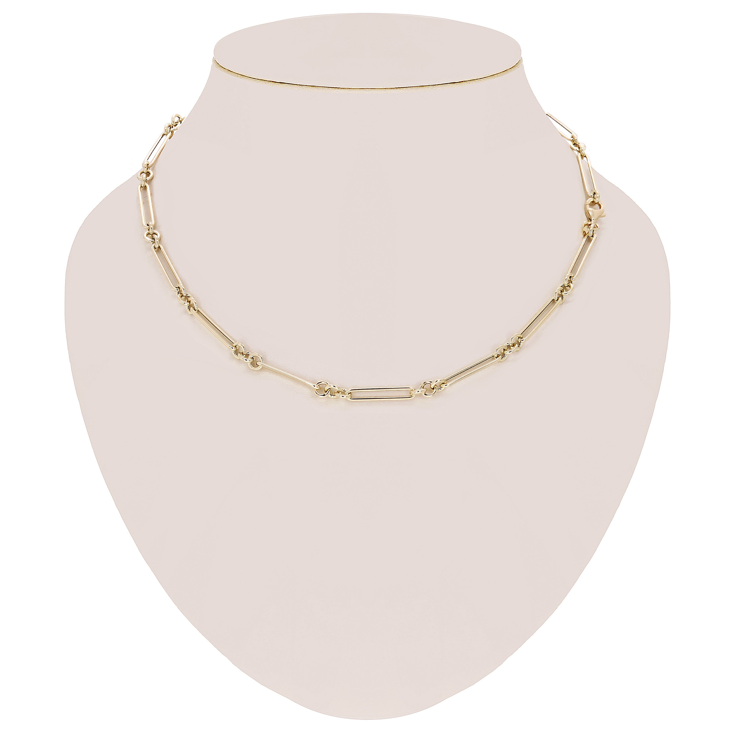 Italian 14k Yellow Gold Hollow Paper Clip Link Necklace 5 mm 18" 5  grams