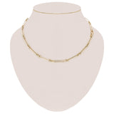 Italian 14k Yellow Gold Hollow Paper Clip Link Necklace 5 mm 18" 5  grams