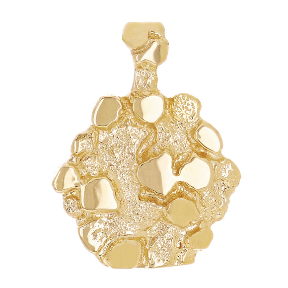 10k Yellow Gold Solid Hexagon Nugget Charm Pendant 1