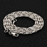 Italian 14k White Gold Solid Diamond Cut Raso Chain Necklace 16" 1.4mm 5.9 grams - 16" 5.9 grams