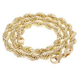 Men's Solid 10k Yellow Gold Diamond Cut Rope Chain Necklace 24" 11mm 196 grams - 24" 196 grams