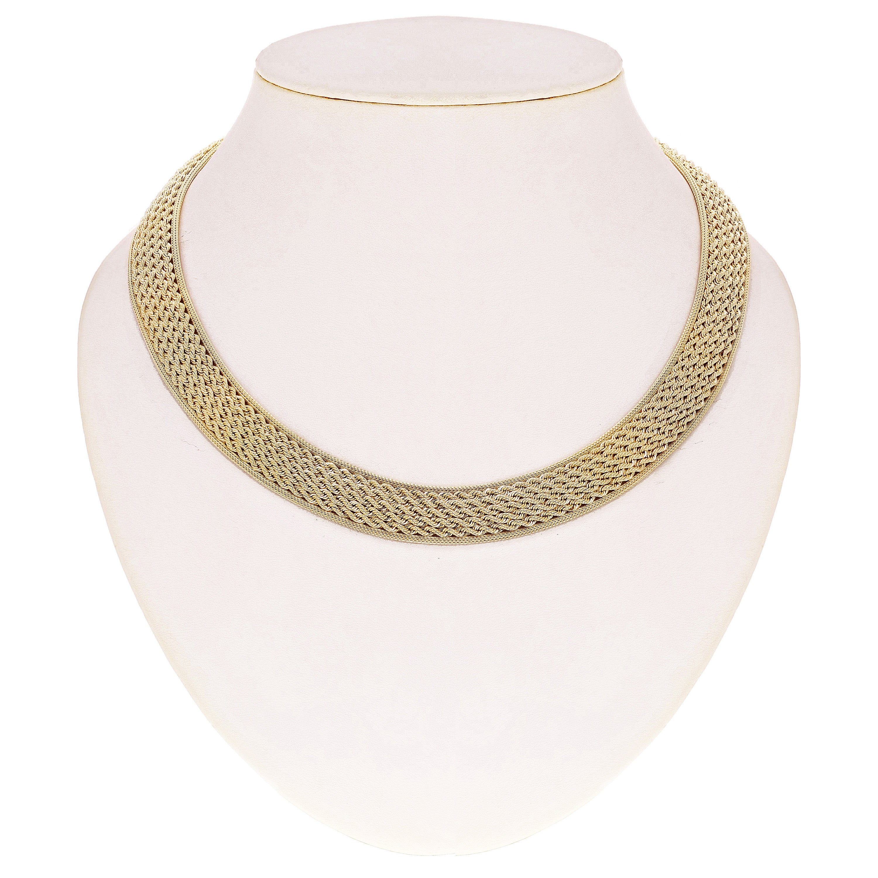 Italian 14k Yellow Gold Multi Strand Rope Chain Necklace 19" 15mm 33.4 grams - 19",15mm