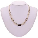 Italian 14k Yellow Gold Paper Clip Link Necklace, Bracelet & Earrings Set 23.4 grams