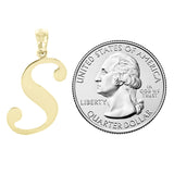 14k Yellow Gold Initial Letter S Alphabet Charm Pendant - Letter S,Yellow