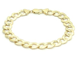 Men's 14k Solid Yellow Gold Flat Cuban Link Chain Bracelet 8.5" 11.5mm- 24 grams