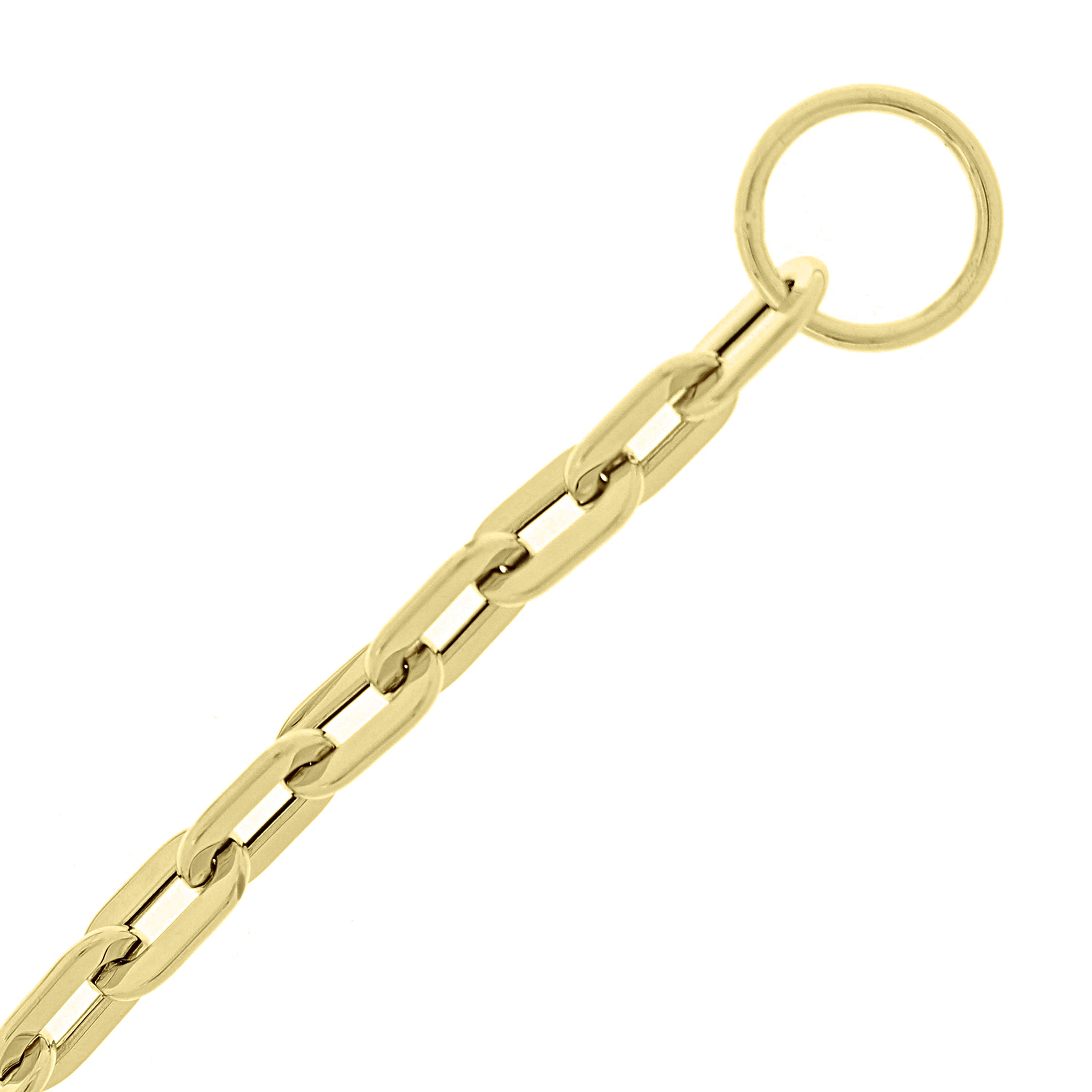 Italian 14k Yellow Gold Hollow Paper Clip Link Chain Bracelet 8" 7.3mm 8.2 grams