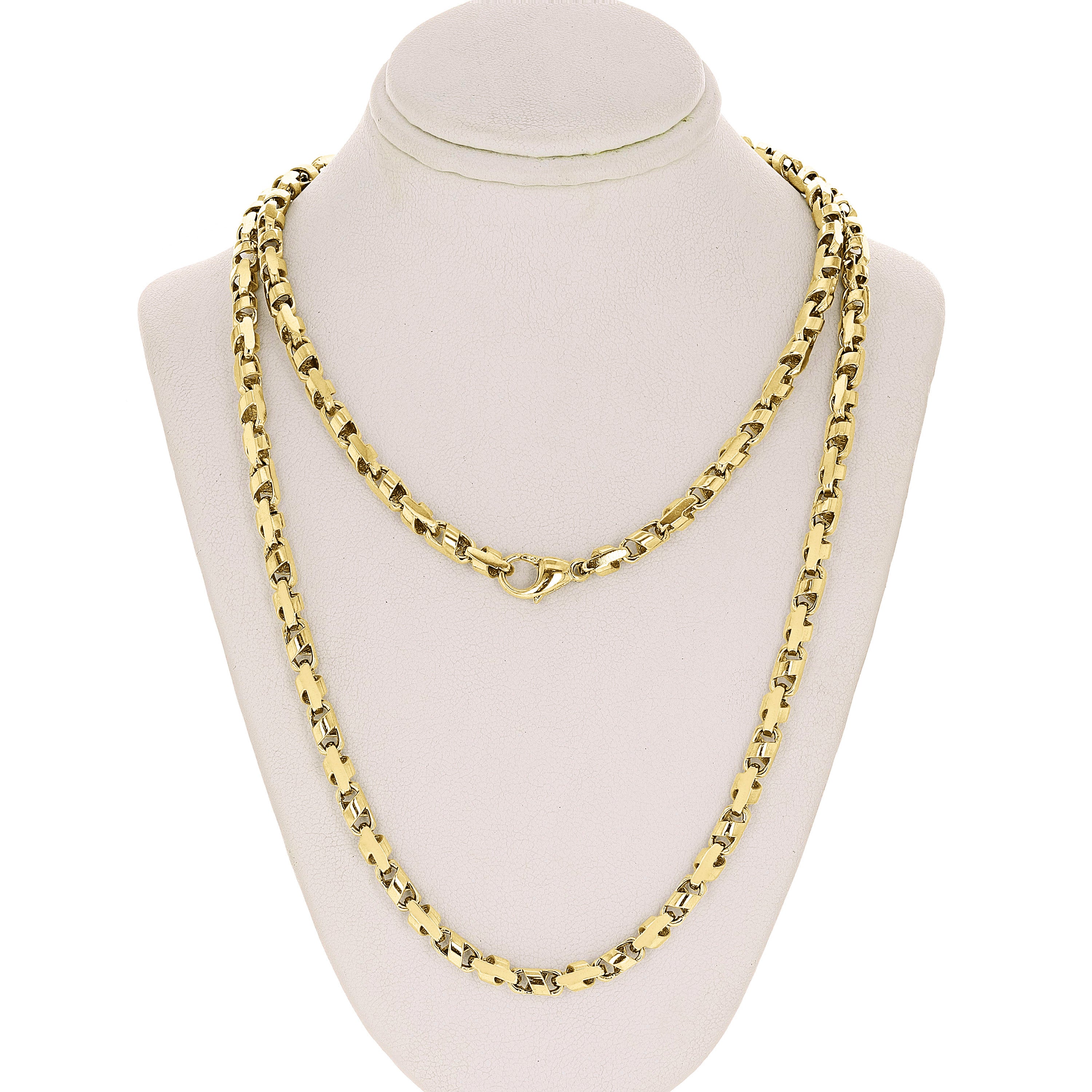 10k Yellow Gold Solid Handmade Link Chain Necklace 4.5mm 20" 31.8 grams - 20" 31.8 grams