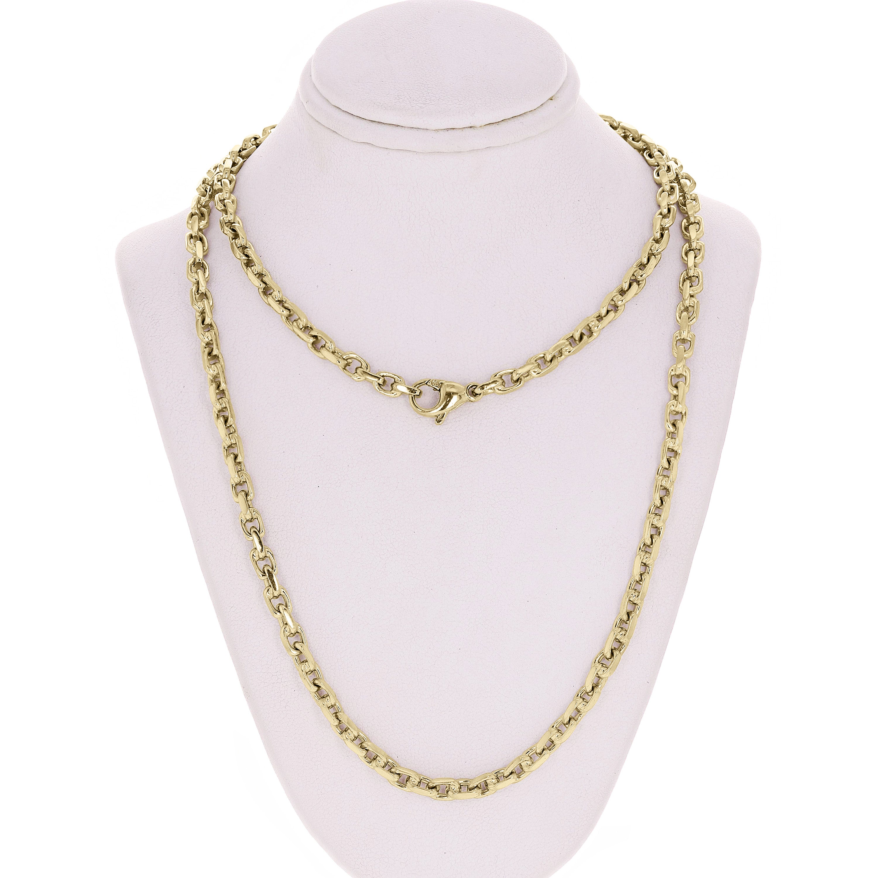 10k Yellow Gold Handmade Fashion Link Chain Necklace 20" 4.5mm 33 grams - Yellow,20"