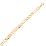 Italian 14k Yellow Gold Engravable Hollow Figaro ID Bracelet 7.75" 8mm 9.2 grams