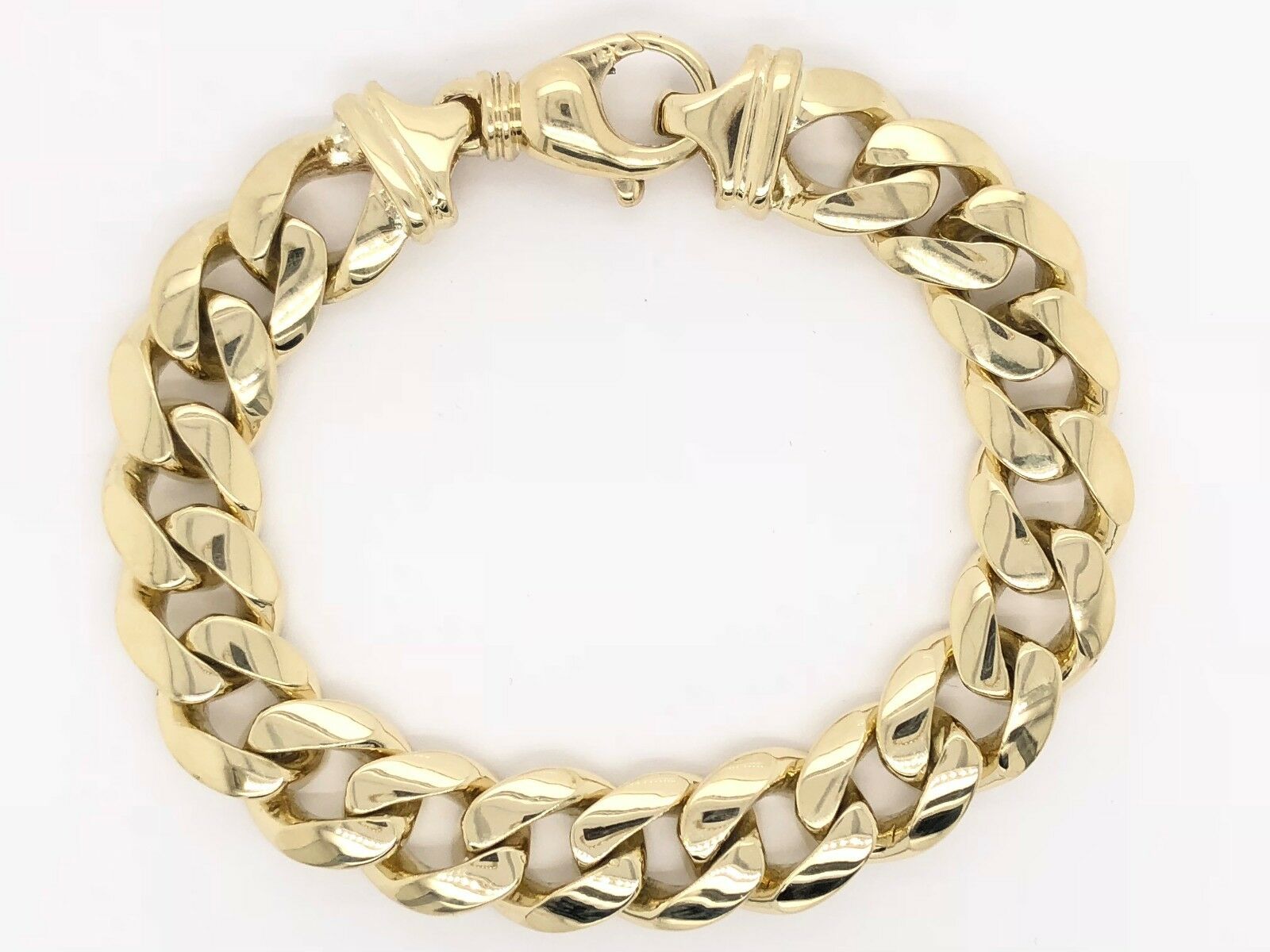 Men's 14k Yellow Gold Solid Miami Cuban Link Chain Bracelet 8.5" 12.5mm 89 grams