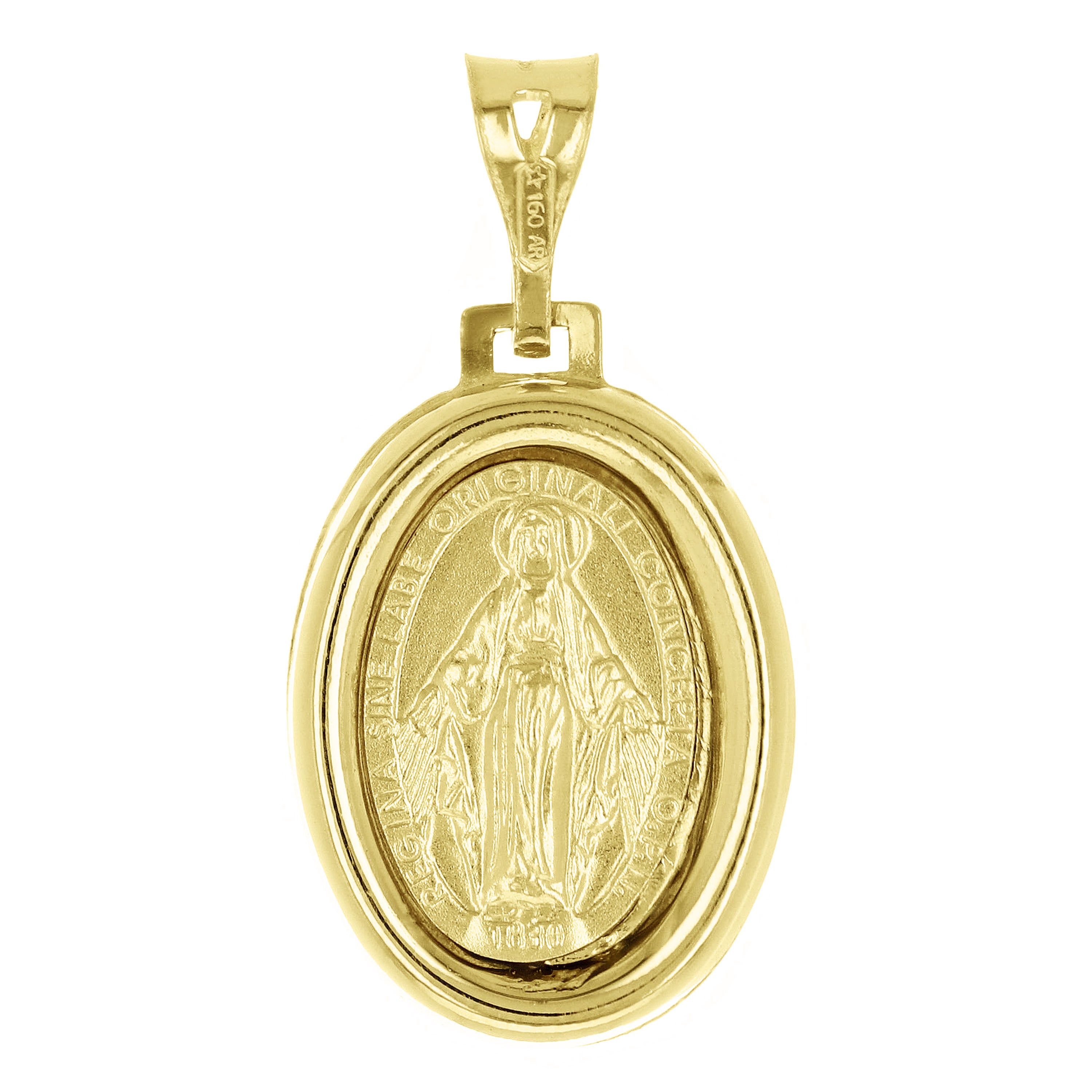 Italian 14k Gold Our Lady of Guadalupe Virgin Mary Charm Pendant 1.2" 3.5 grams