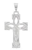 14k White Gold Jesus Crucifix Cross Religious Charm Pendant 5 grams