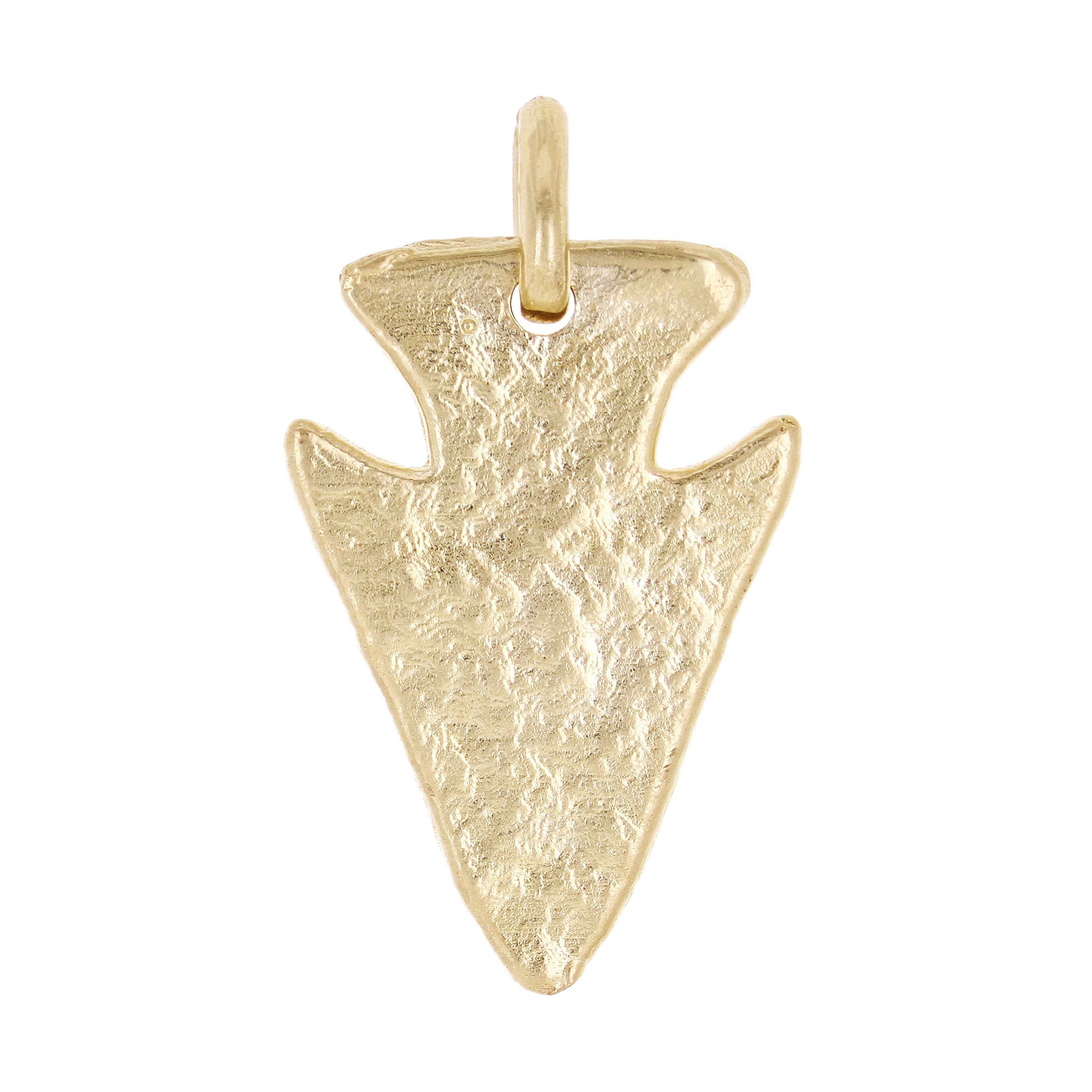 14k Yellow Gold Hammered Arrow Pendant 1.15" 5.3 grams