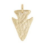 14k Yellow Gold Hammered Arrow Pendant 1.15" 5.3 grams