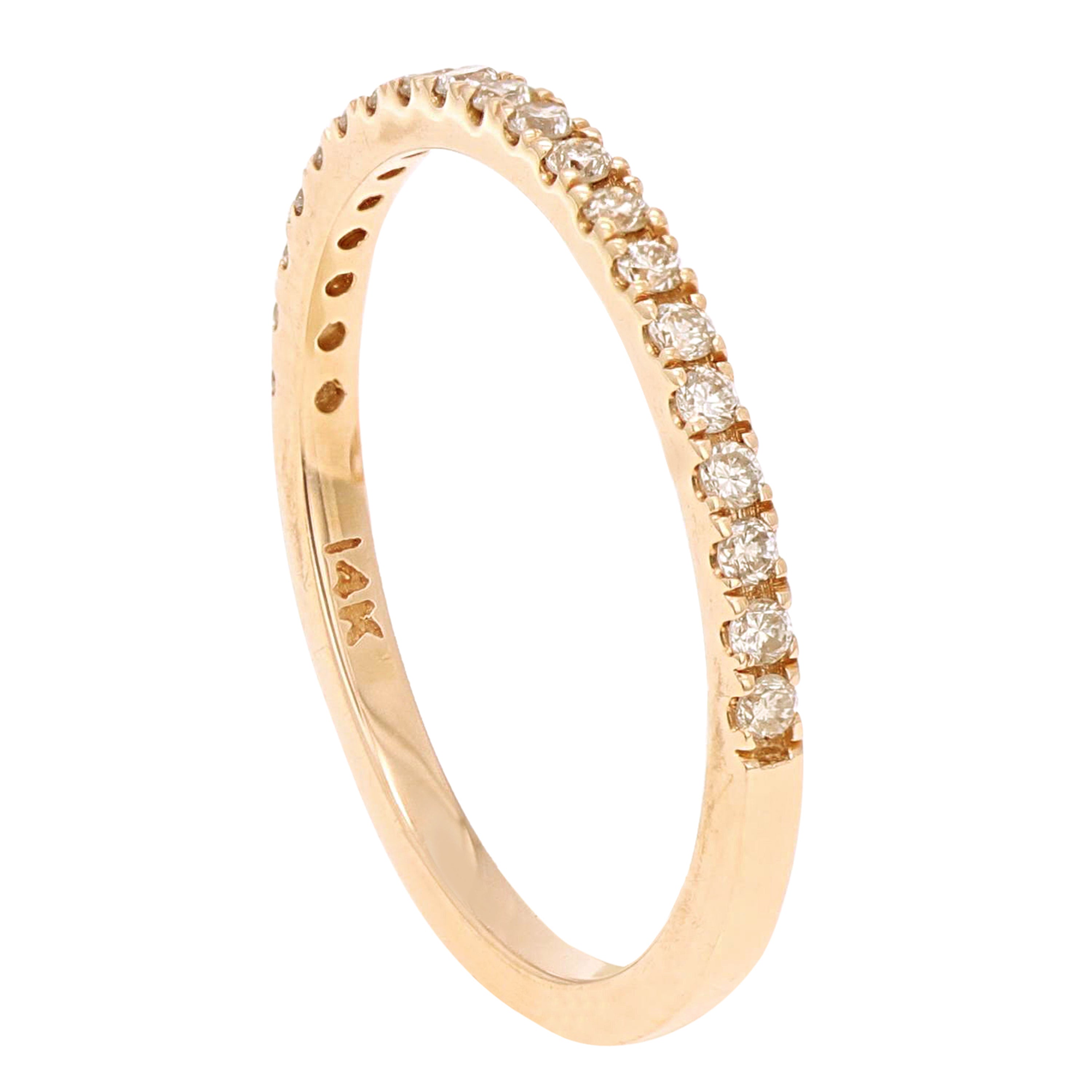 14k Yellow Gold 0.24ctw Diamond Eternity Promise Stackable Ring Size 6 - Yellow