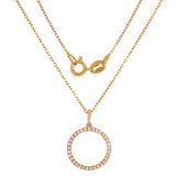 14k Rose Gold Diamond Eternity Pendant Necklace 18" - Rose