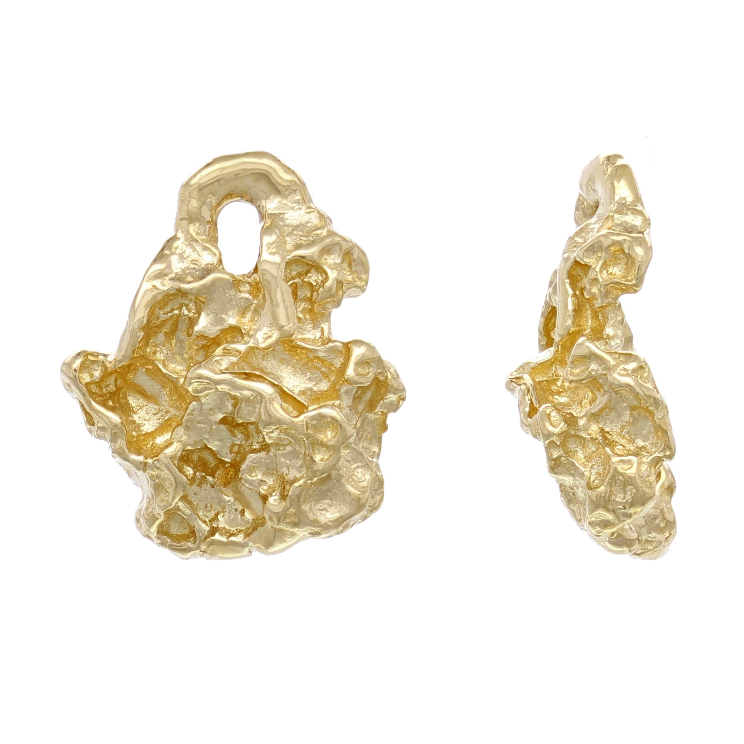 10k Yellow Gold Nugget Style Free Form Pendant - Yellow