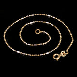 Italian 14k Two Tone Gold Bar & Beads Link Chain Bracelet Various Lengths