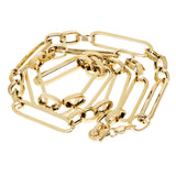 Italian 14k Yellow Gold Hollow Paper Clip Link Necklace 7mm 18" 8.7 grams