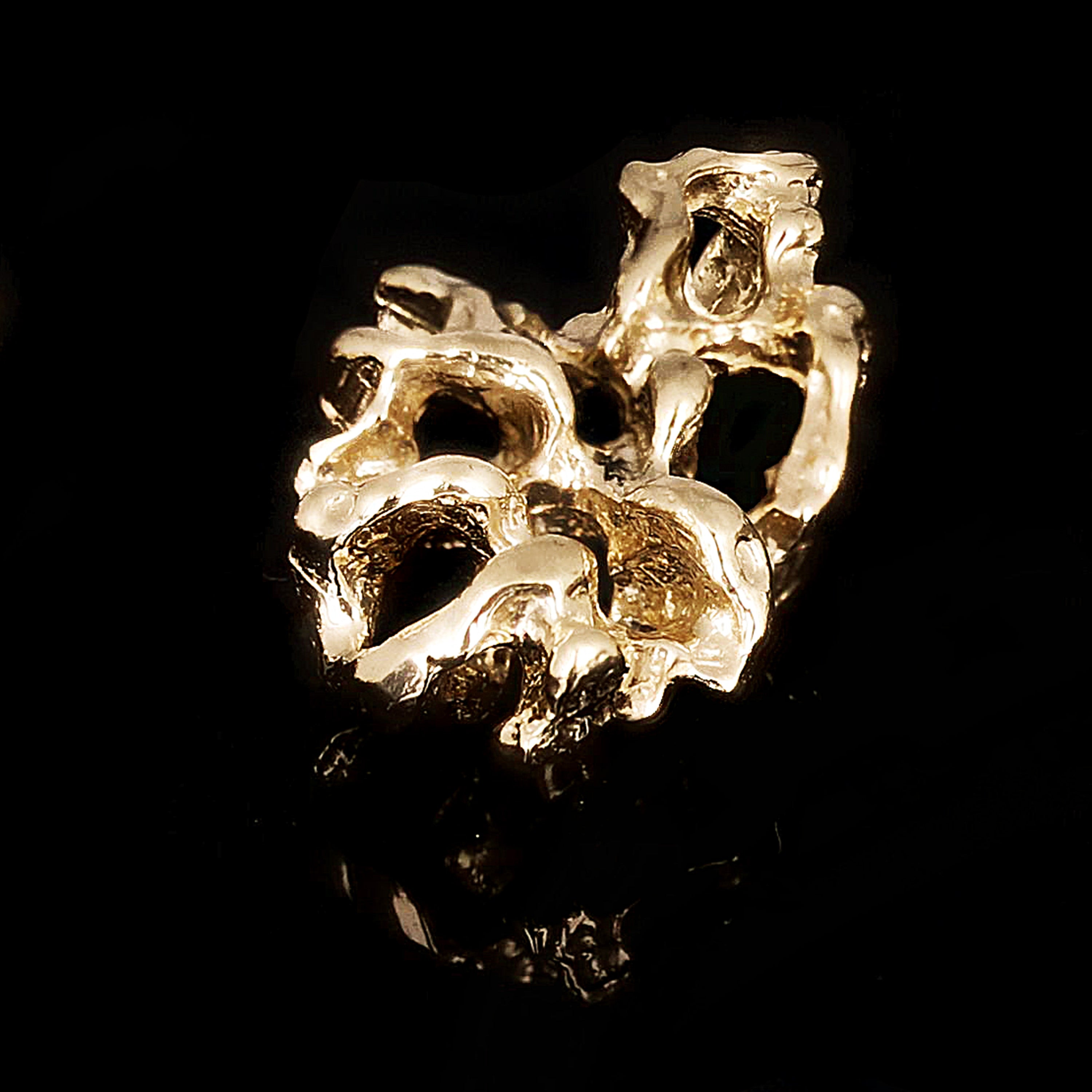 10k Yellow Gold Solid Free Form Nugget Charm Pendant 21.5x12.9mm 3.4 grams