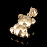Italian 14k Yellow Gold Hollow 3D Teddy Bear Charm Pendant 18mm x 9.5mm 0.6 gram