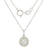 14k White Gold Diamond North Star Charm Pendant - Rose