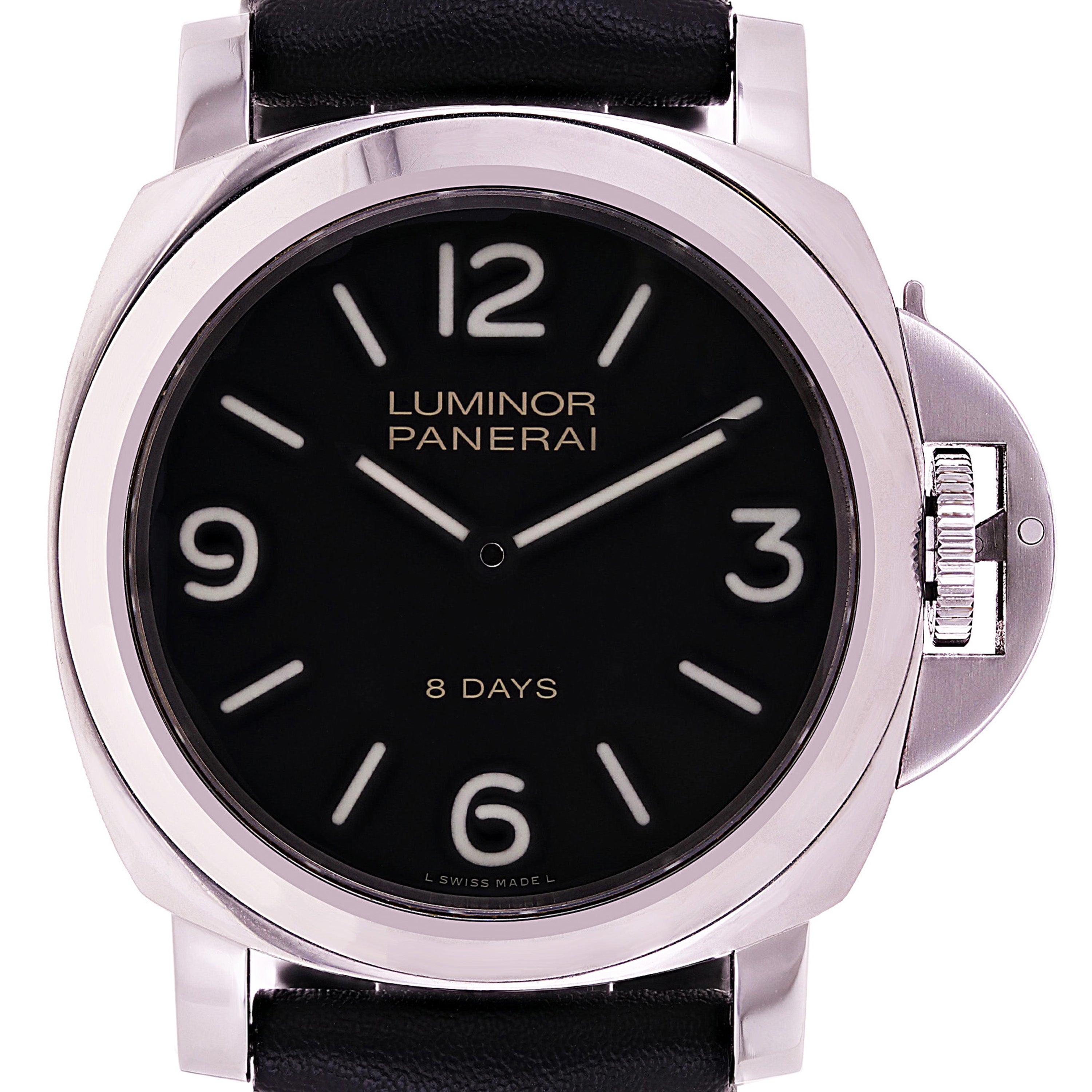 Panerai Men's Luminor Base 8 Days Manual Wind  Black Rubber Strap