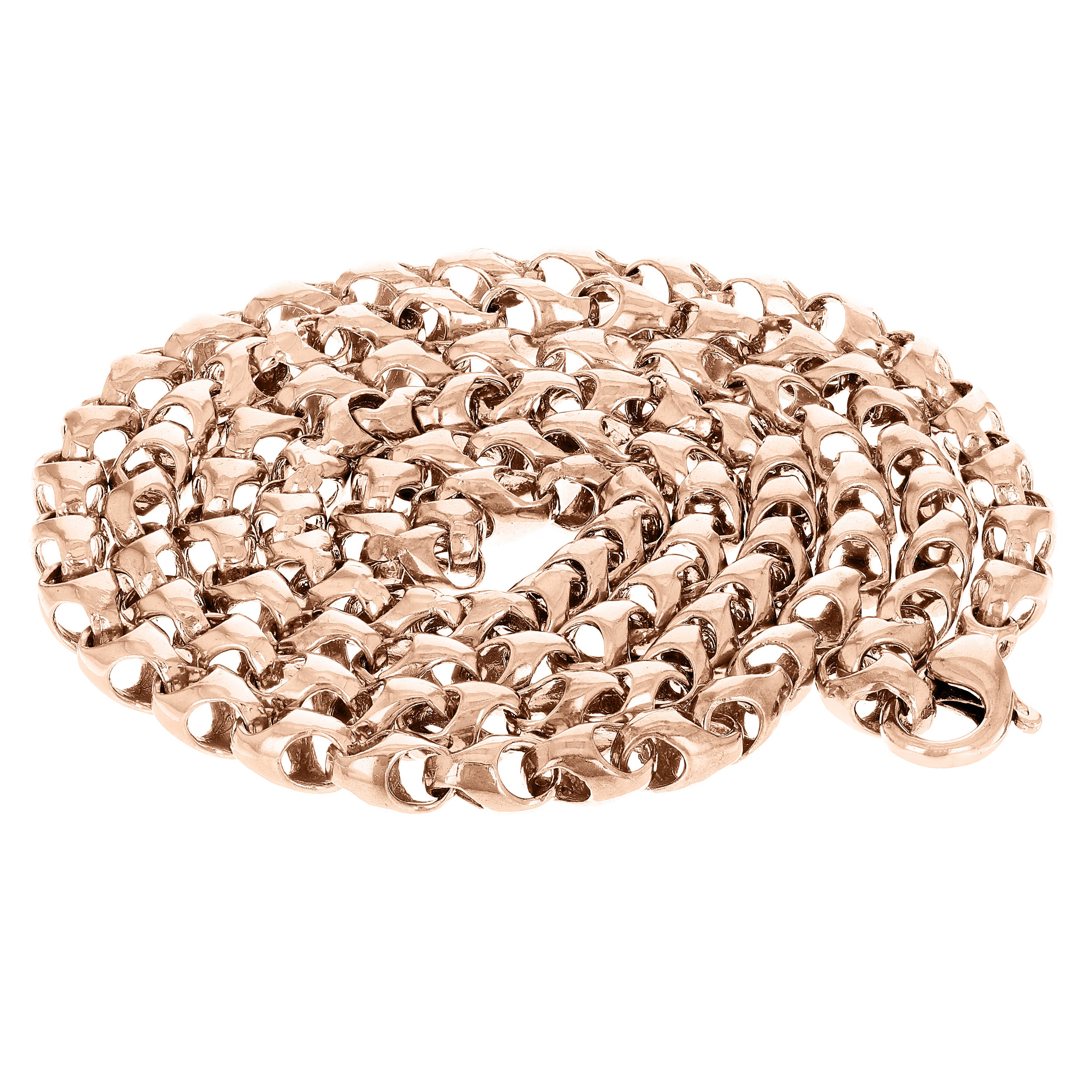 14k Rose Gold Handmade Fashion Link Necklace 26" 4.5mm 52 grams - Rose,26"