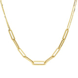 Italian 14k Yellow Gold Paper Clip Link Anchor Chain Necklace 18" 5.7 grams