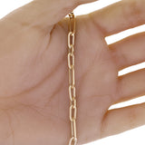 Italian 14k Yellow Gold Twist Paper Clip Link Chain Bracelet 7.5" 5.5mm 5.3grams