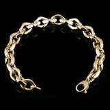 Italian 14k Yellow Gold Hollow Fancy Open Link Bracelet 7.75" 10.3mm 11 grams