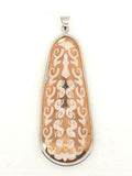 Italian 14k Two Tone Gold Long Drop Down Filigree Charm Pendant 2.35" 2.6 grams