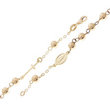 Italian 14k Yellow Gold Miraculous Medal Charm Rosary Bracelet 7.5" 5mm 3.5grams