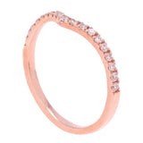 14k Rose Gold Diamond Chevron Stackable Ring Size 6 - Rose