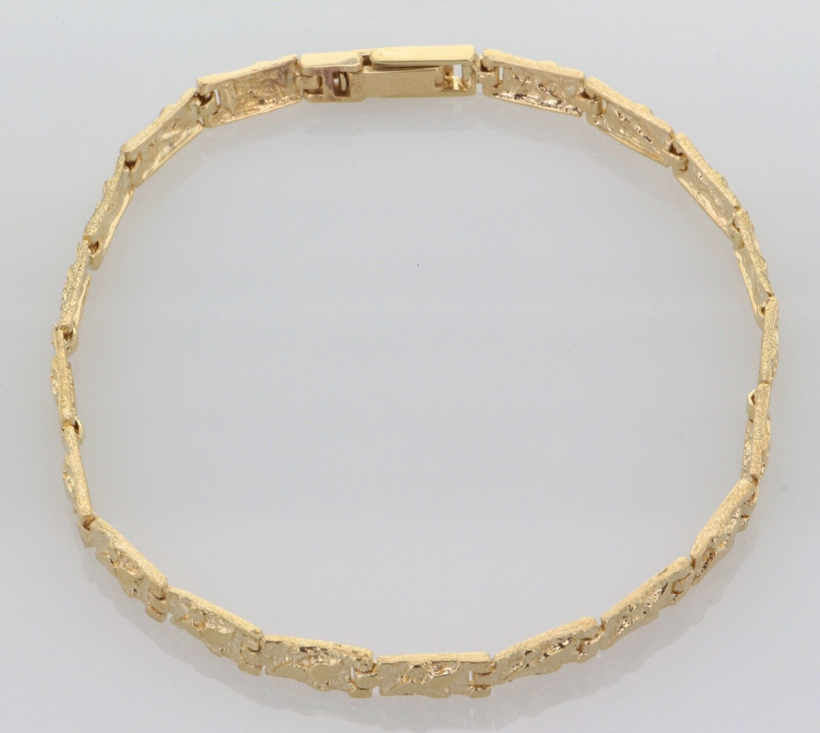 14k Yellow Gold Nugget Bracelet Adjustable 8" 5.5mm 13 grams - 8"