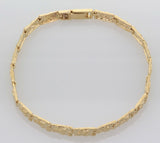 14k Yellow Gold Nugget Bracelet Adjustable 8" 5.5mm 13 grams - 8"