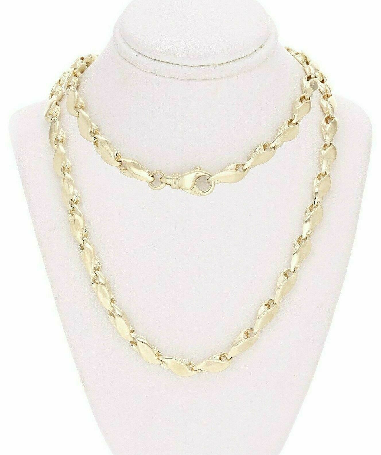 Men's 14k Yellow Handmade Fashion Link Necklace 24" 4.5mm 37.2 grams