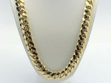 Men's Solid Heavy 10k Yellow Gold Miami Cuban Chain Necklace 24" 12.5mm - 229.9g - 24"