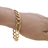 Men's 14k Yellow Gold Solid Figaro Link Chain Bracelet 7" 11.3mm 21 grams - 7" 21 grams