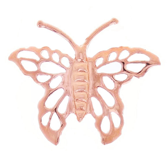 14k Rose Gold Butterfly Charm Pendant 16.5mm x 19.5mm 1 gram