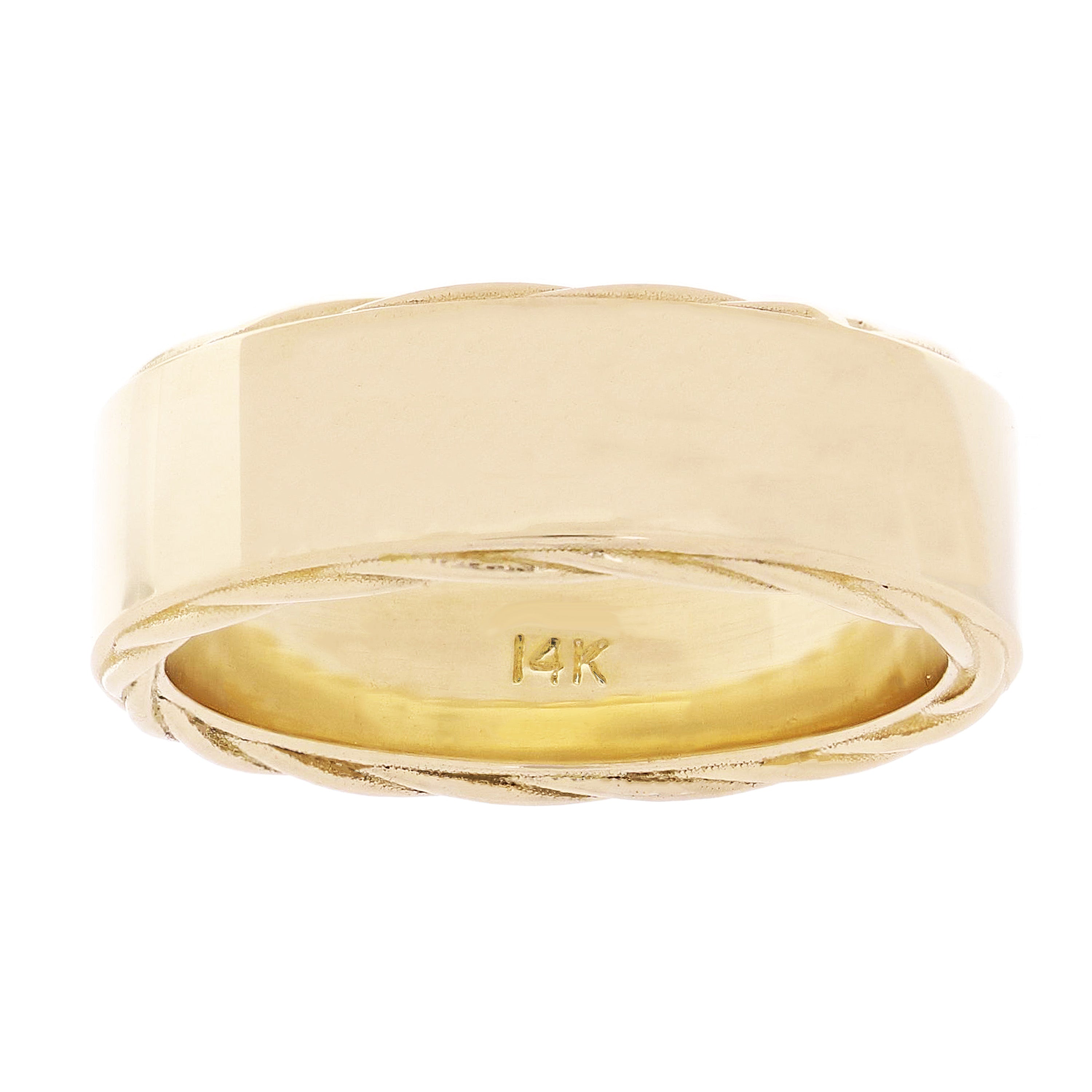 14k Yellow Gold Braided Twisted Rope Wedding Band Ring Size 8 - 7mm 9.4 grams
